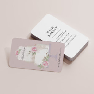 elegante bakkerij met drie lagen verticale laaggeb visitekaartje