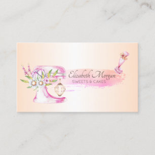 Elegante bakkerij mixer tool piping zak bloemen visitekaartje
