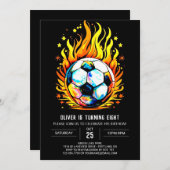 Elegante Bal Printable Voetbal Verjaardag Kaart (Voorkant / Achterkant)