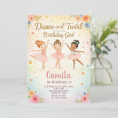 Elégante Ballerina Invitation d'anniversaire (Debout devant)