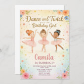Elégante Ballerina Invitation d'anniversaire (Devant / Derrière)