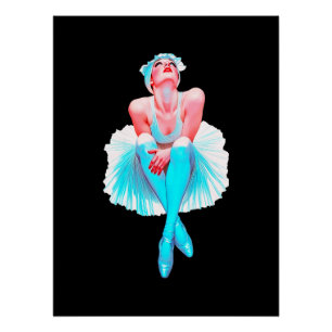 Elegante Ballerina Kunst aan de Muur – Sierlijke B Perfect Poster
