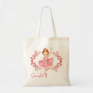 Elegante Ballerina met Rood Haar Tote Bag