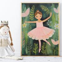 Elégante Ballerina Nursery Wall Art Poster