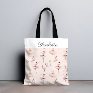 Elegante Ballerina Pink Ballet gepersonaliseerde n Draagtas