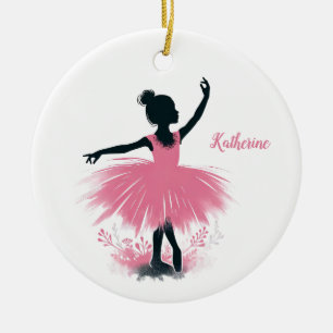 Elegante Ballerina Silhouet Ballet Kerstmis Keramisch Ornament