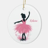 Elegante Ballerina Silhouet Ballet Kerstmis Keramisch Ornament (Links)