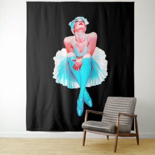 Elegante Ballerina Wandkunst – Sierlijke Balletdan Wandkleed