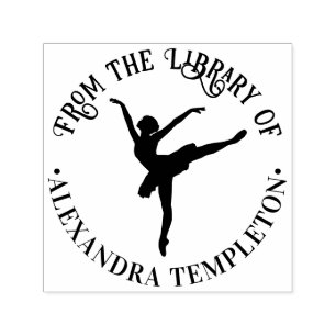 Elegante balletdanseres op de punten #2 bibliothee zelfinktende stempel
