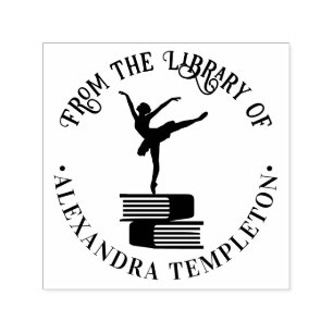 Elegante balletdanseres op de tenen bibliotheek bo  zelfinktende stempel