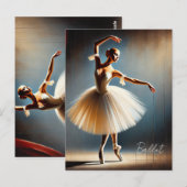 Elegante balletdanseres poseren briefkaart (Voorkant / Achterkant)
