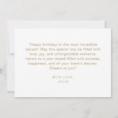 Elegante ballonnen Modern Script Gelukkige Verjaar Kaart (Achterkant)