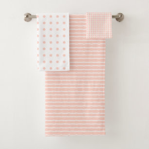 Élégante bande blanche et vérifier point rose Polk