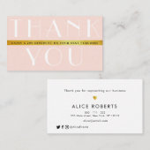 élégante bande d'or merci carte de visite (Devant / Derrière)