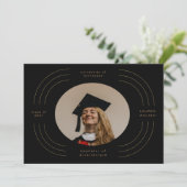 élégante bande or graduation faire-part (Debout devant)