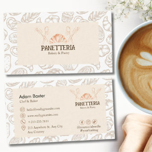 Elegante Banketbakker Social Media Icoon Beige Bak Visitekaartje