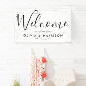 Élégante bannière de bienvenue du Mariage noir bla (En situation)