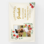 Élégante bannière de la fête de graduation florale (Verticale)