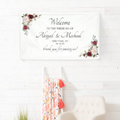 Élégante bannière de Mariage d'accueil floral de B (En situation)