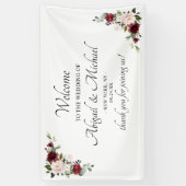 Élégante bannière de Mariage d'accueil floral de B (Vertical)