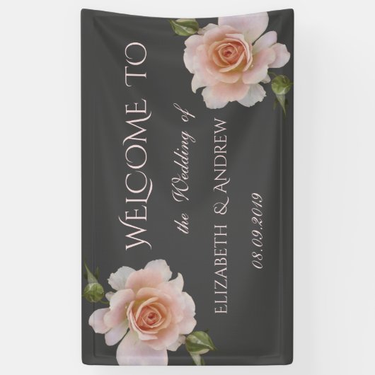 Élégante bannière de Mariage Rose chic (Vertical)