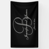 Élégante bannière Mariage B Monogram (Vertical)