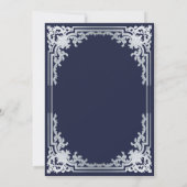 Elegante bar Mitzvah Navy Blue Silver Grey  Kaart (Achterkant)