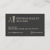 Elegante Barber Buzzer en Schaar QR Visitekaartje (Voorkant)