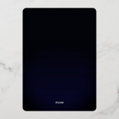Elegante Barok Blauwe Bloemen Verrassing 70e Verja Folie Uitnodiging (Achterkant)