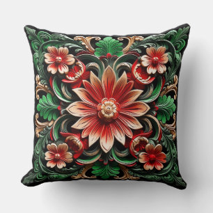 Elegante Barok Bloemrijke Kleurrijke Artistieke Kussen