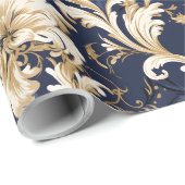 Elegante Barok en Damast Decor:   Cadeaupapier (Rol Hoek)