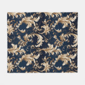 Elegante Barok en Damast Decor: Fleece Deken (Voorkant (Horizontaal))