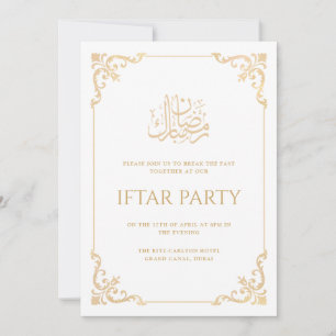 Elegante  Barok Gouden Ramadan Iftar Party Kaart