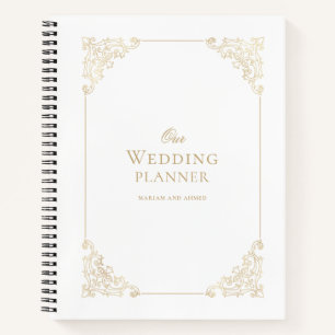 Elegante Barok Gouden Schrift Our Huwelijksplanner Notitieboek