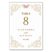 Elegante barokke bruiloft kaart (Achterkant)