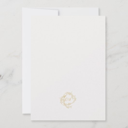 Elegante barokke Chinoiserie gouden bruiloft Save The Date (Achterkant)