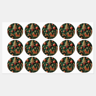 Elegante barokke kerstlabels labels