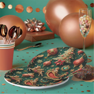 Elegante barokke kerstpapier Borden Papieren Bordje