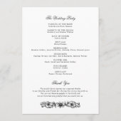 Elegante  barokke Lijst Toile bruiloft Programma (Achterkant)