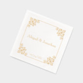 Elegante barokke luxe vergulde bruiloft folie servetten (Links)