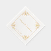 Elegante barokke luxe vergulde bruiloft folie servetten (Rechts)