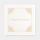 Elegante barokke luxe vergulde bruiloft folie servetten (Voorkant)