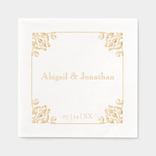 Elegante barokke luxe  vergulde bruiloft folie servetten