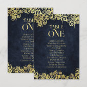 Elegante barokke marine en gouden stijlvolle chiqu kaart (Voorkant / Achterkant)