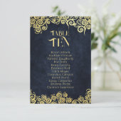 Elegante barokke marine en gouden stijlvolle chiqu kaart (Staand voorkant)