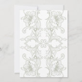 Elegante barokke salie groene bloem formele bruilo kaart (Achterkant)