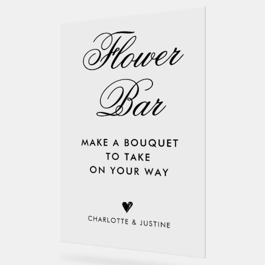 Élégante barre de Fête des mariées de script (Angle)