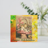 ELEGANTE BASKET, KIKENS, VLOEREN EN EENVOUDIGE EIE KAART (Staand voorkant)