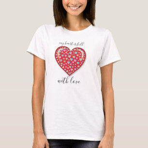 Elegante Be werkbare Eenvoudige Hart Ontwerp T-shirt