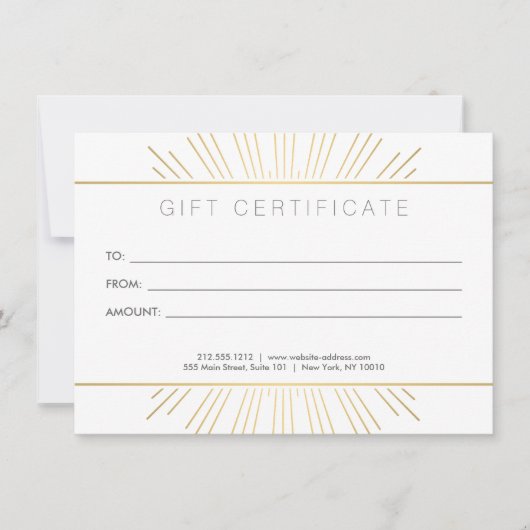 Elégante Beauté Gold Sunburst Salon Carte cadeau (Devant)